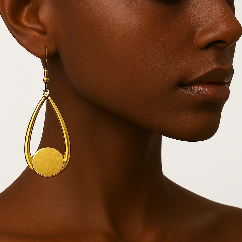 Chic Gold Hoop Drop Earrings – Classic Stylish Statement Fashion Women’s Jewelry